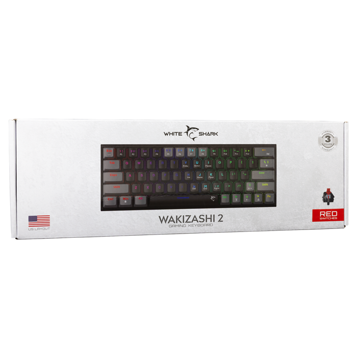 WHITE SHARK gaming tipkovnica GK-002111V2 WAKIZASHI-2 crno siva crv.sw US