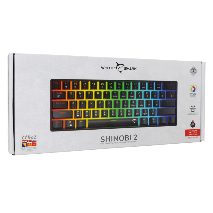 WHITE SHARK gaming tipkovnica GK-004112 SHINOBI-2 crna crv.sw.