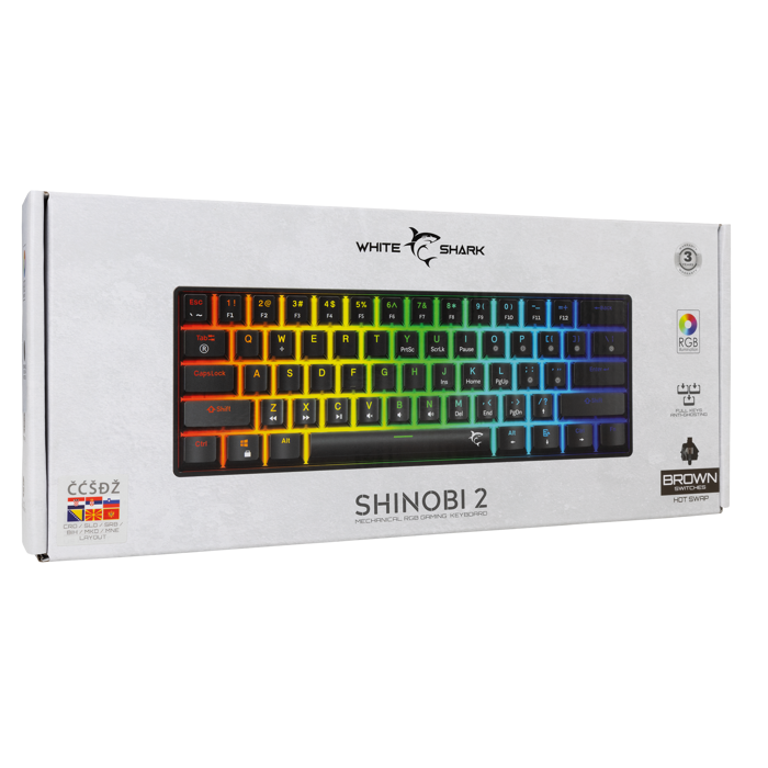 WHITE SHARK gaming tipkovnica GK-004132 SHINOBI-2 crna sm.sw.