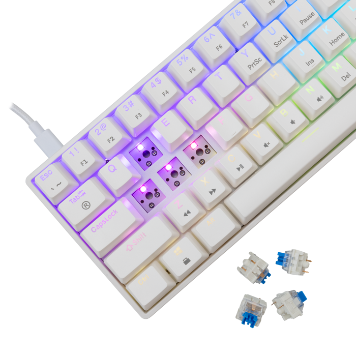 WHITE SHARK gaming tipkovnica GK-004221 SHINOBI-2 bijela pl.sw. US