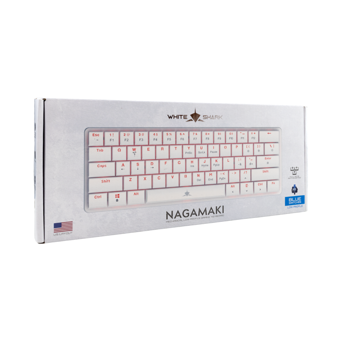 WHITE SHARK gaming tipkovnica GK-006221 NAGAMAKI bijela pl.sw. US
