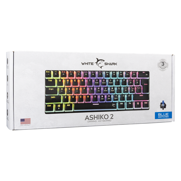 WHITE SHARK gaming tipkovnica GK-2202 ASHIKO-2 crna pl.sw.