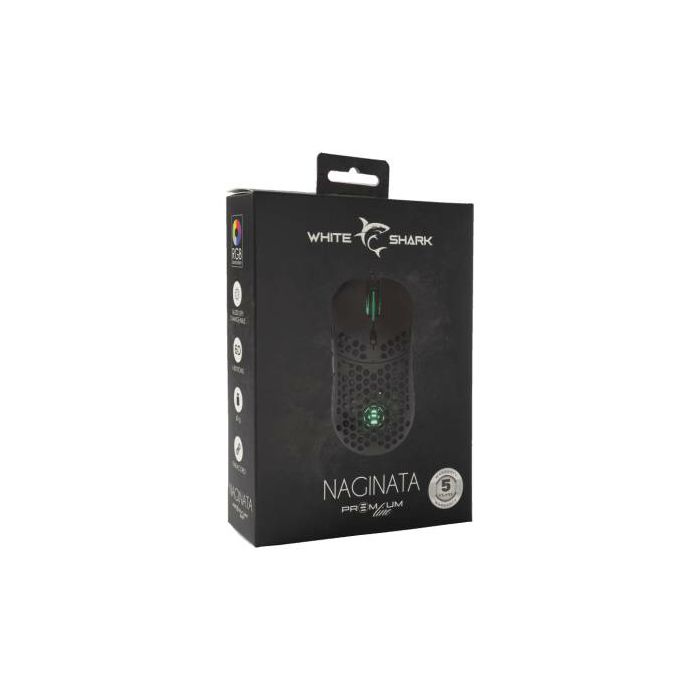 WHITE SHARK Premium RGB gaming miš ESL-M4 NAGINATA crni 16.000dpi + POKLON gaming podloga