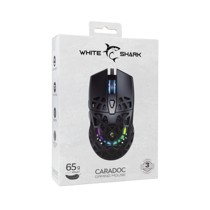 WHITE SHARK RGB gaming miš GM-5018 CARADOC 7.200dpi crni