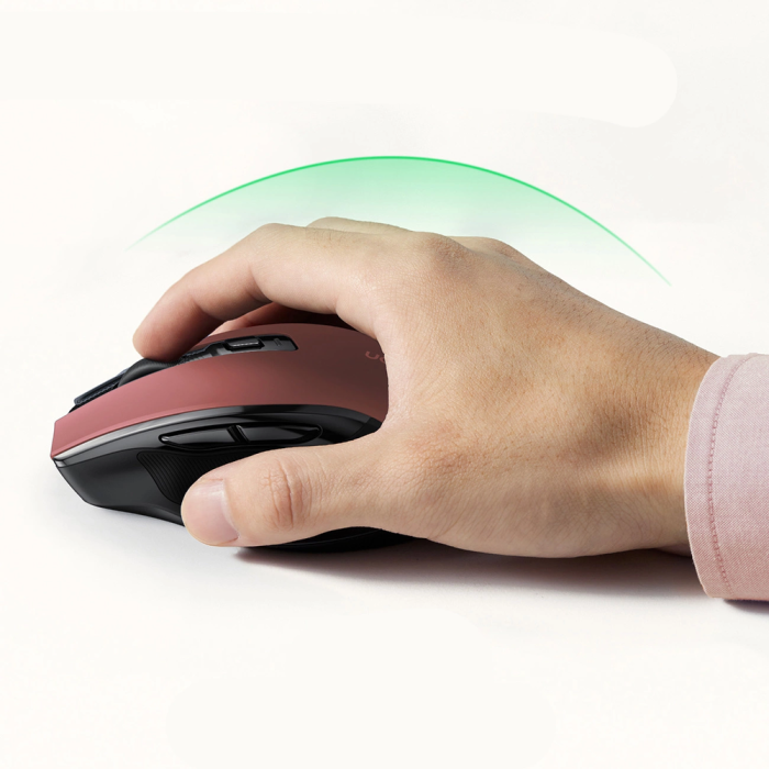 Wireless mouse UGREEN Bluetooth 5.0 and 2.4 Ghz with USB receiver - red