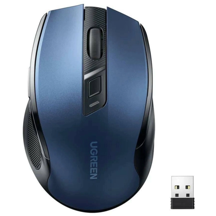 Wireless mouse UGREEN Bluetooth 5.0 and 2.4 Ghz with USB receiver - blue
