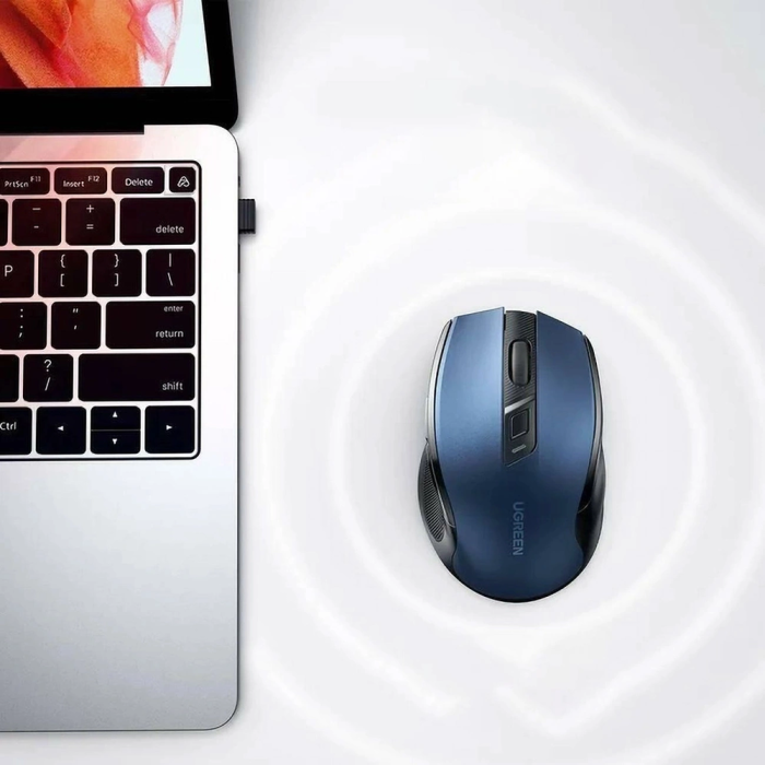 Wireless mouse UGREEN Bluetooth 5.0 and 2.4 Ghz with USB receiver - blue