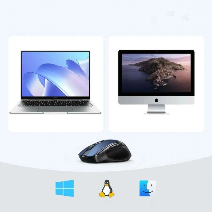 Wireless mouse UGREEN Bluetooth 5.0 and 2.4 Ghz with USB receiver - blue