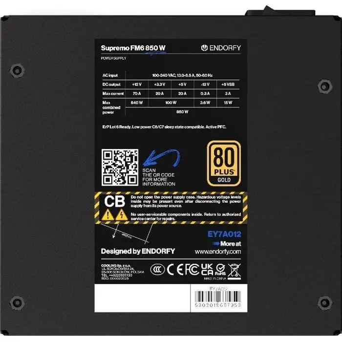 Napajanje ENDORFY Supremo FM6 850 W EY7A012