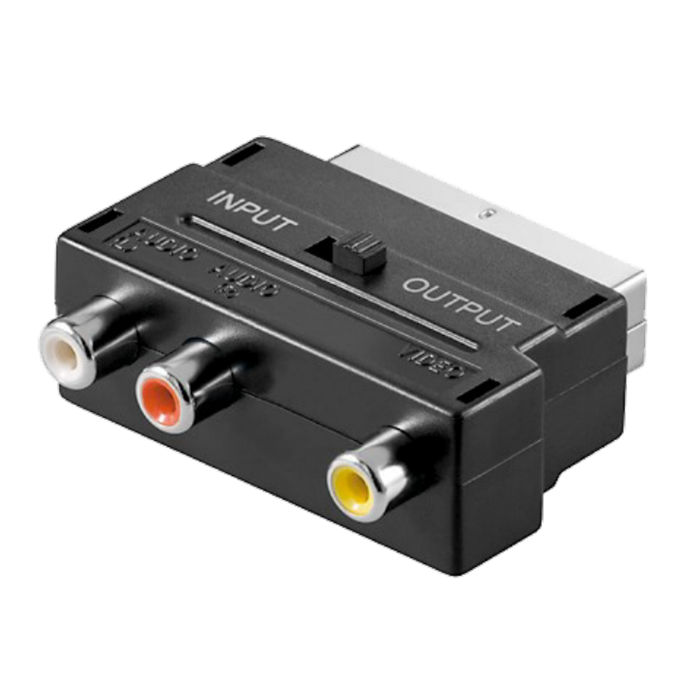 ZED electronic Scart prelaz na 3 x RCA (činč), sa prekidačem, bulk - BK-VP49